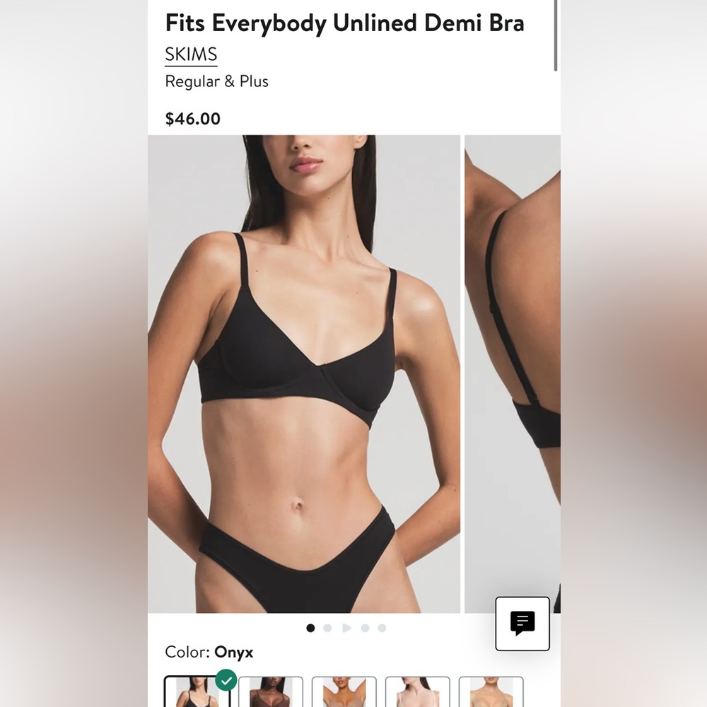 SKIMS Onyx Unlined Demi Bra